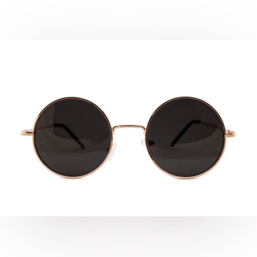 Anthropologie Round Sunglasses - Hippie Boho Chic Style - black & gold